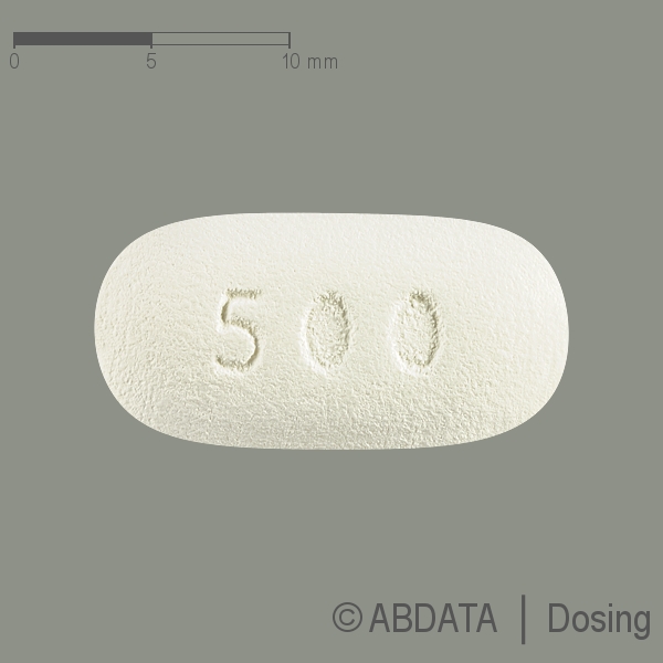 Produktabbildungen für AZITHROMYCIN Heumann 500 mg Filmtabletten in der Vorder-, Hinter- und Seitenansicht.