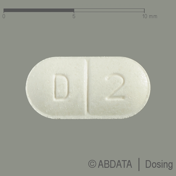 Produktabbildungen für DOXAZOSIN-ratiopharm 2 mg Tabletten in der Vorder-, Hinter- und Seitenansicht.