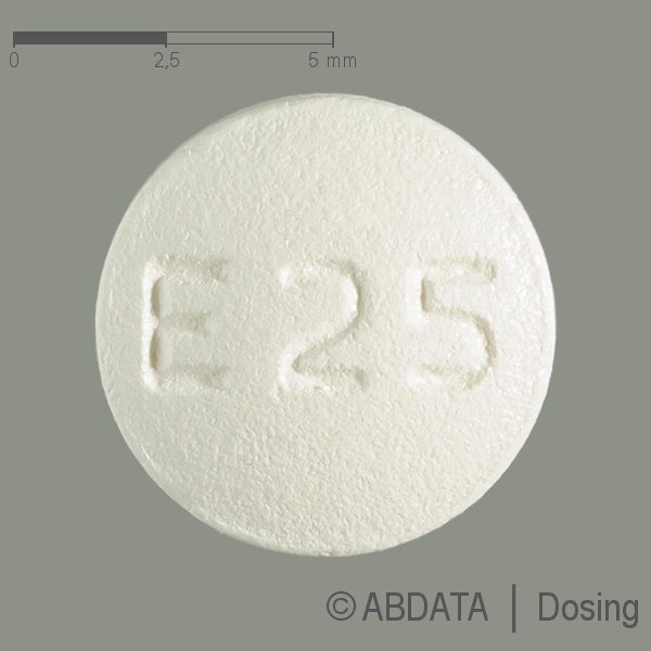 Produktabbildungen für EXEMESTAN Accord 25 mg Filmtabletten in der Vorder-, Hinter- und Seitenansicht.