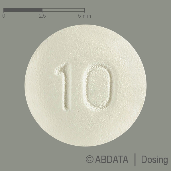 Produktabbildungen für ESCITALOPRAM Heumann 10 mg Filmtabletten in der Vorder-, Hinter- und Seitenansicht.