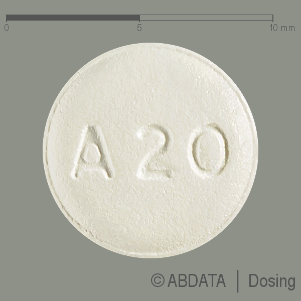 Produktabbildungen für ATORVASTATIN HEXAL 20 mg Filmtabletten in der Vorder-, Hinter- und Seitenansicht.
