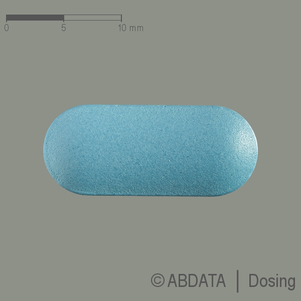 Produktabbildungen für AZI TEVA 500 mg Filmtabletten in der Vorder-, Hinter- und Seitenansicht.