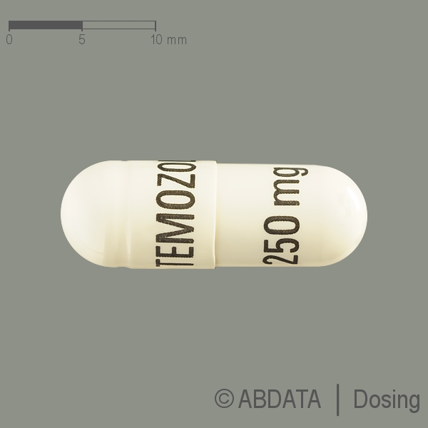 Produktabbildungen für TEMOZOLOMID Cipla 250 mg Hartkapseln in der Vorder-, Hinter- und Seitenansicht.