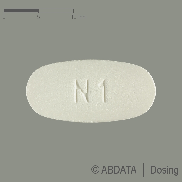 Produktabbildungen für NEVIRAPIN-Hormosan 400 mg Retardtabletten in der Vorder-, Hinter- und Seitenansicht.