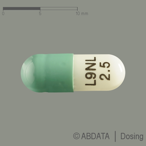 Produktabbildungen für LENALIDOMID Glenmark 2,5 mg Hartkapseln in der Vorder-, Hinter- und Seitenansicht.