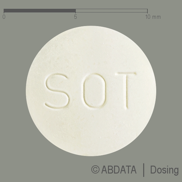 Produktabbildungen für SOTAHEXAL 160 mg Tabletten in der Vorder-, Hinter- und Seitenansicht.