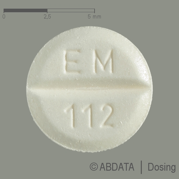 Produktabbildungen für EUTHYROX 112 Mikrogramm Tabletten in der Vorder-, Hinter- und Seitenansicht.