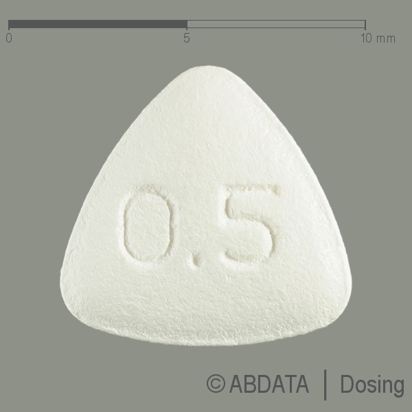 Produktabbildungen für ENTECAVIR Heumann 0,5 mg Filmtabletten in der Vorder-, Hinter- und Seitenansicht.