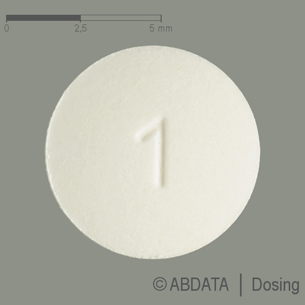 Produktabbildungen für DOXAGAMMA 1 mg Tabletten in der Vorder-, Hinter- und Seitenansicht.