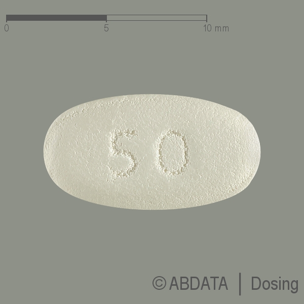 Produktabbildungen für DASATINIB AL 50 mg Filmtabletten in der Vorder-, Hinter- und Seitenansicht.
