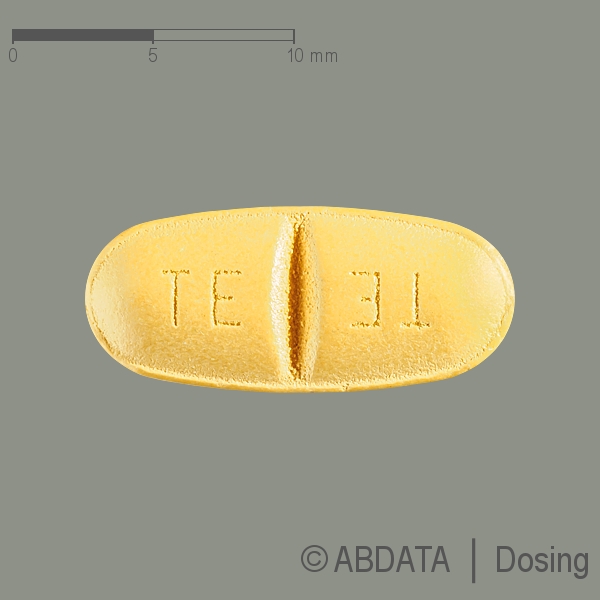 Produktabbildungen für TRILEPTAL 300 mg Filmtabletten in der Vorder-, Hinter- und Seitenansicht.