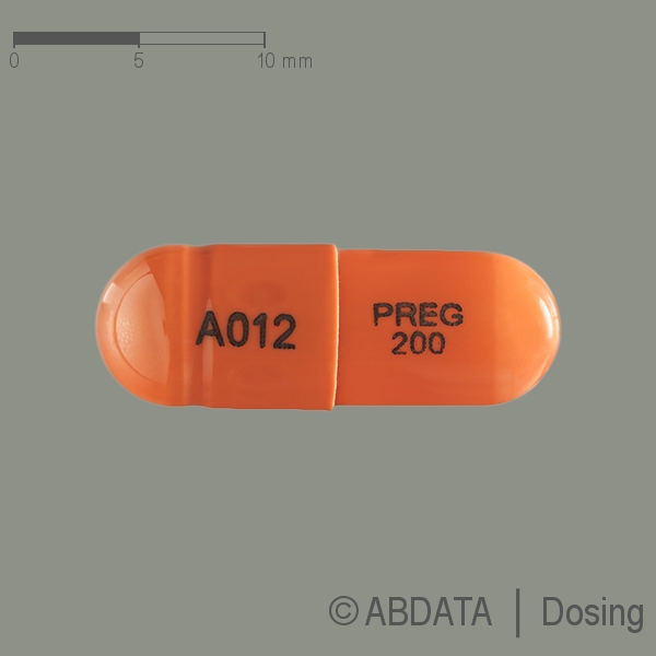 Produktabbildungen für PREGABALIN Ascend 200 mg Hartkapseln in der Vorder-, Hinter- und Seitenansicht.