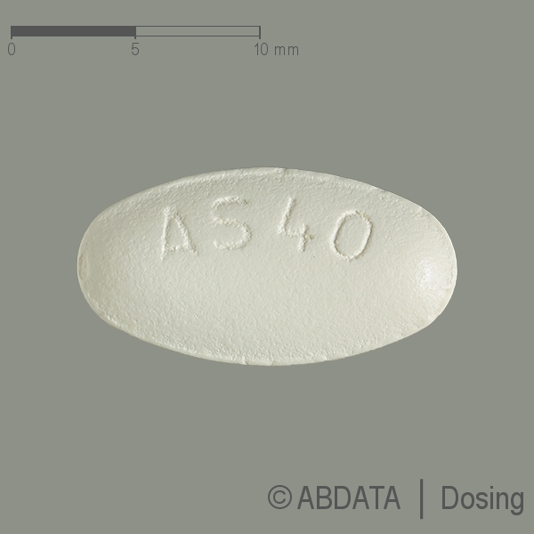 Produktabbildungen für ATORVASTATIN BASICS 40 mg Filmtabletten in der Vorder-, Hinter- und Seitenansicht.
