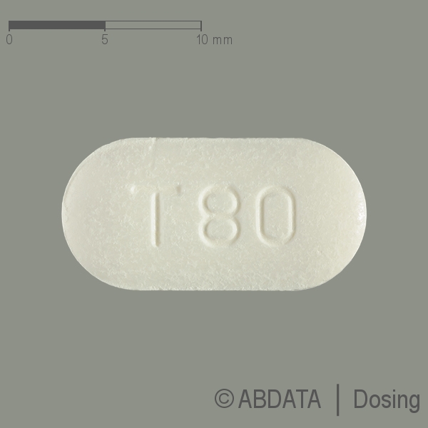 Produktabbildungen für TELMISARTAN Micro Labs 80 mg Tabletten in der Vorder-, Hinter- und Seitenansicht.