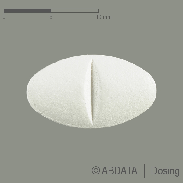 Produktabbildungen für LOSARTAN AbZ 100 mg Filmtabletten in der Vorder-, Hinter- und Seitenansicht.