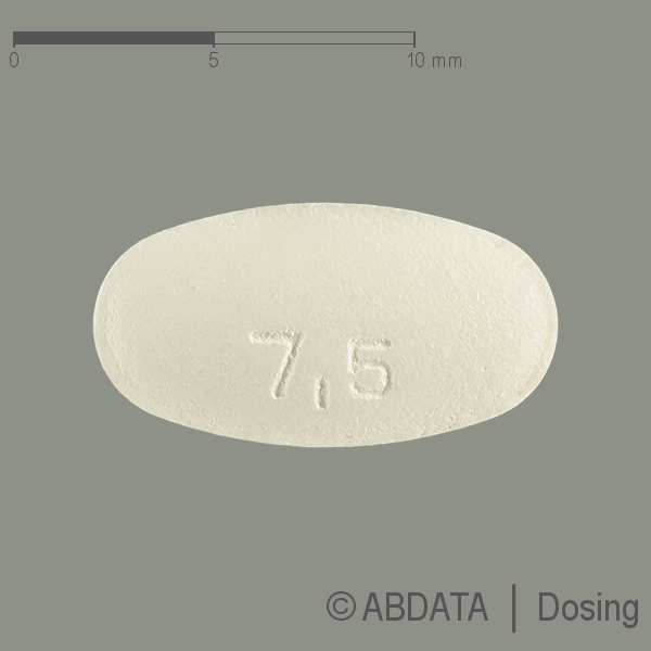 Produktabbildungen für DORMICUM 7,5 mg Filmtabletten in der Vorder-, Hinter- und Seitenansicht.