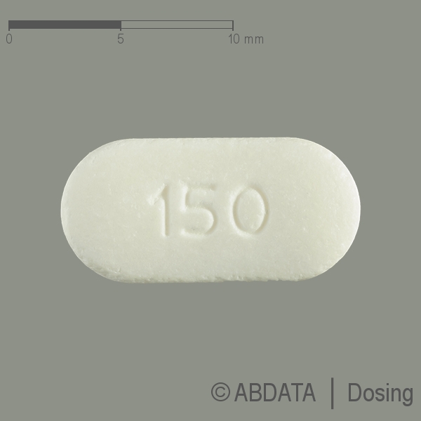 Produktabbildungen für QUETIAPIN-neuraxpharm 150 mg Retardtabletten in der Vorder-, Hinter- und Seitenansicht.