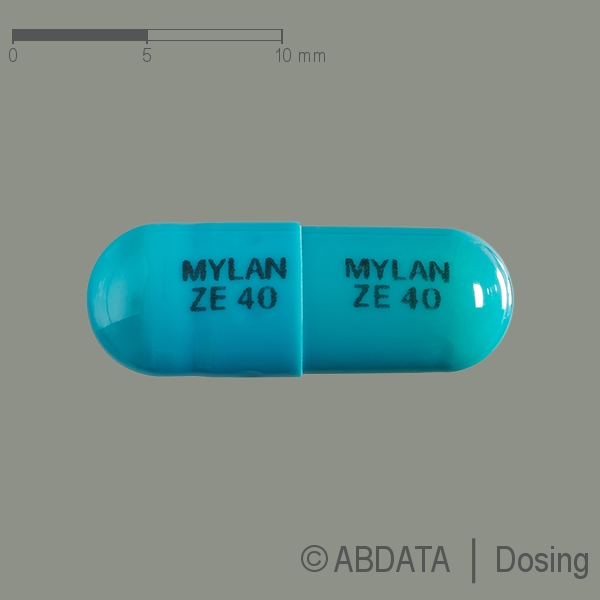 Produktabbildungen für ZIPRASIDON Mylan 40 mg Hartkapseln in der Vorder-, Hinter- und Seitenansicht.