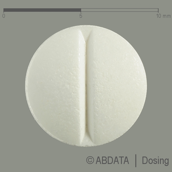 Produktabbildungen für LISINOPRIL-ratiopharm 5 mg Tabletten in der Vorder-, Hinter- und Seitenansicht.