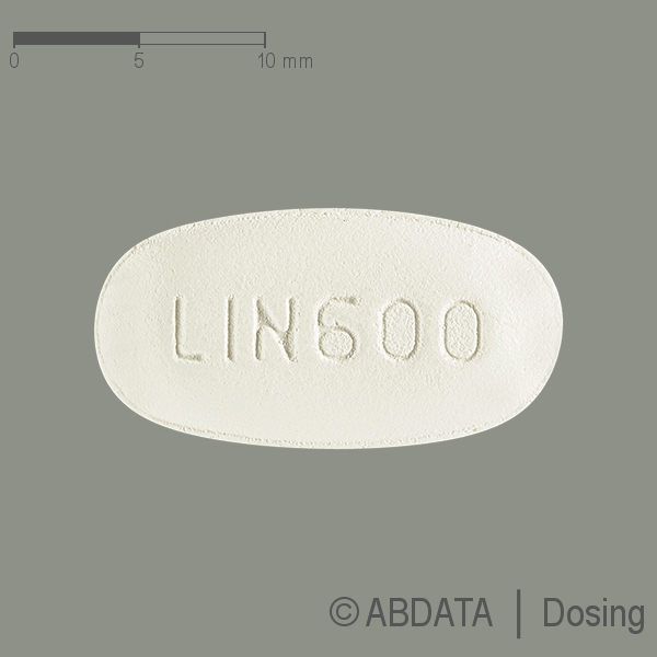 Produktabbildungen für LINEZOLID Ascend 600 mg Filmtabletten in der Vorder-, Hinter- und Seitenansicht.