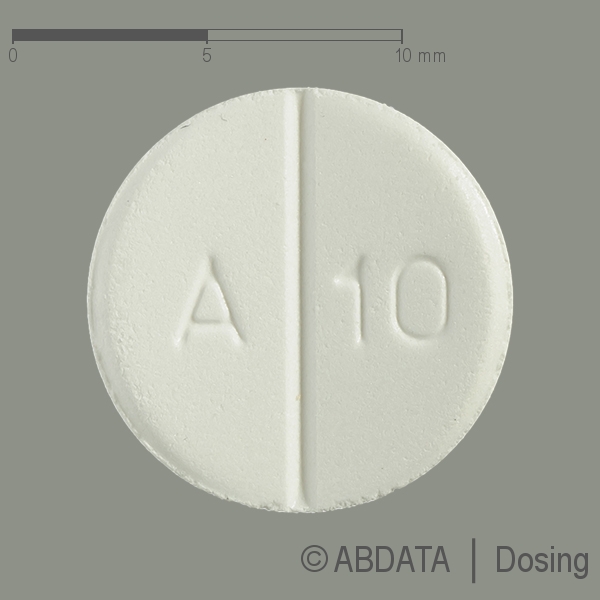 Produktabbildungen für AMLODIPIN-ratiopharm 10 mg N Tabletten in der Vorder-, Hinter- und Seitenansicht.