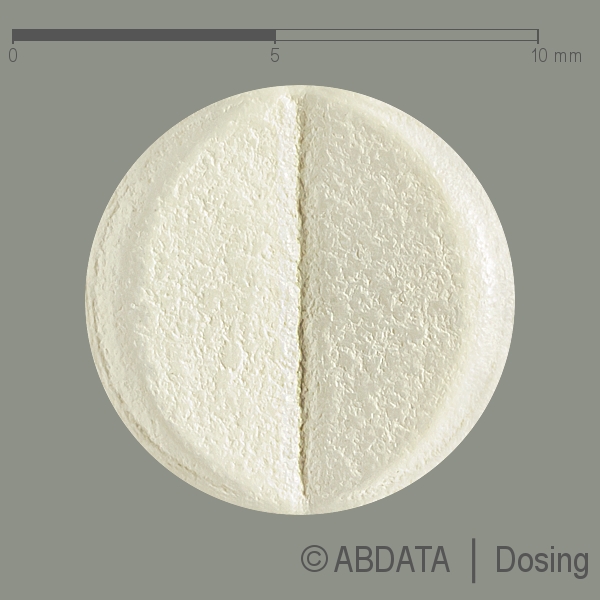 Produktabbildungen für OLANZAPIN-1A Pharma 5 mg Filmtabletten in der Vorder-, Hinter- und Seitenansicht.