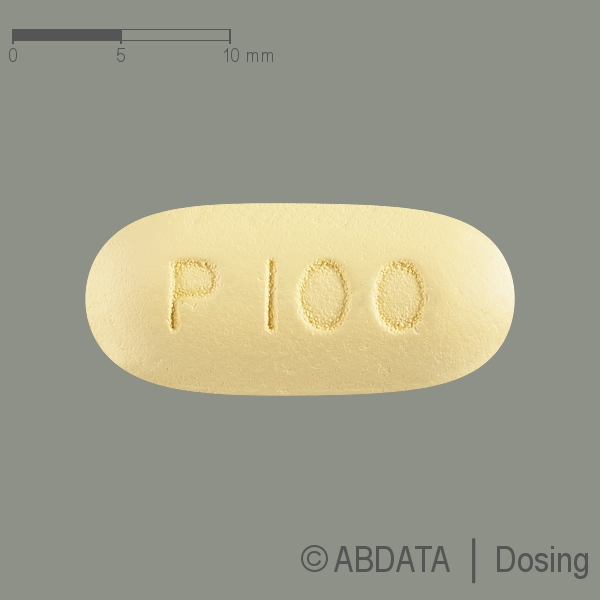 Produktabbildungen für POSACONAZOL Abdi 100 mg magensaftres.Tabletten in der Vorder-, Hinter- und Seitenansicht.