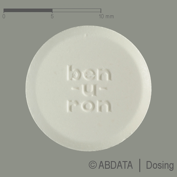 Produktabbildungen für BEN-U-RON 500 mg Tabletten in der Vorder-, Hinter- und Seitenansicht.