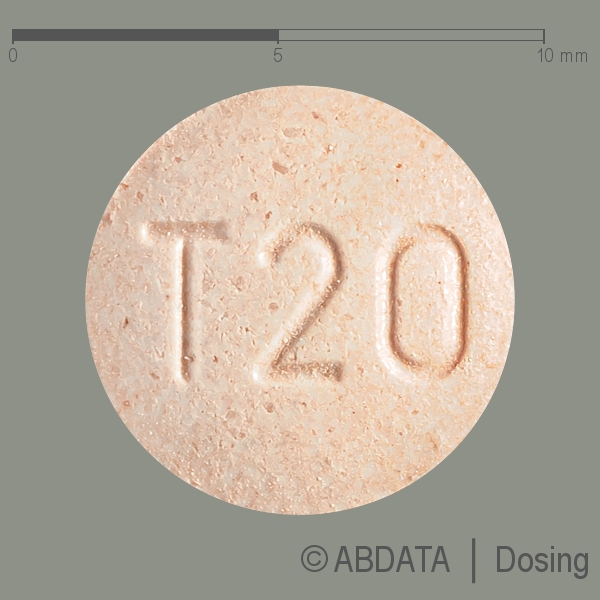 Produktabbildungen für THIAMAZOL 20 mg HEXAL Tabletten in der Vorder-, Hinter- und Seitenansicht.