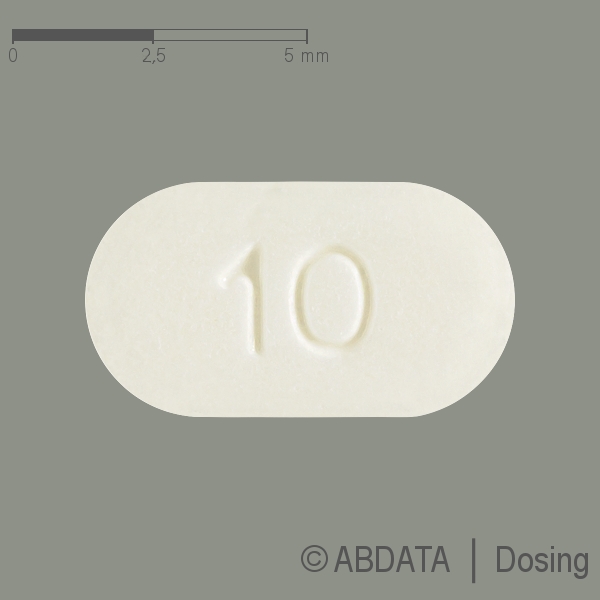 Produktabbildungen für EZETIMIB HEXAL 10 mg Tabletten in der Vorder-, Hinter- und Seitenansicht.