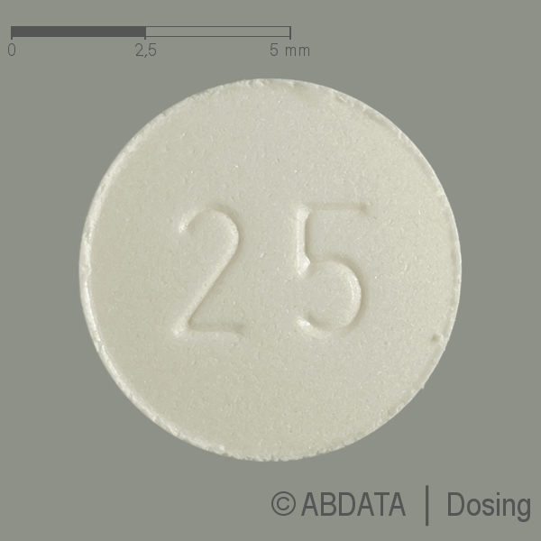 Produktabbildungen für L-THYROXIN Aristo 25 Mikrogramm Tabletten in der Vorder-, Hinter- und Seitenansicht.