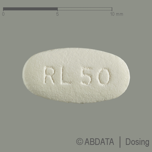 Produktabbildungen für RILUZOL beta 50 mg Filmtabletten in der Vorder-, Hinter- und Seitenansicht.