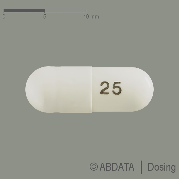 Produktabbildungen für PREGABALIN Zentiva 25 mg Hartkapseln in der Vorder-, Hinter- und Seitenansicht.