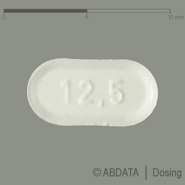 Produktabbildungen für RAMIPLUS STADA 2,5 mg/12,5 mg Tabletten in der Vorder-, Hinter- und Seitenansicht.