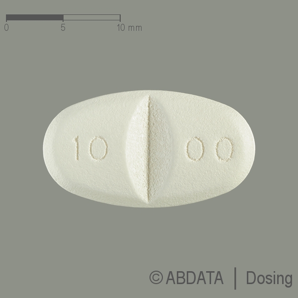 Produktabbildungen für METFORMIN Aristo N 1.000 mg Filmtabletten in der Vorder-, Hinter- und Seitenansicht.