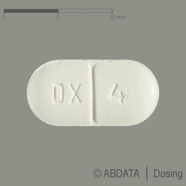 Produktabbildungen für DOXAZOSIN dura 4 mg Tabletten in der Vorder-, Hinter- und Seitenansicht.