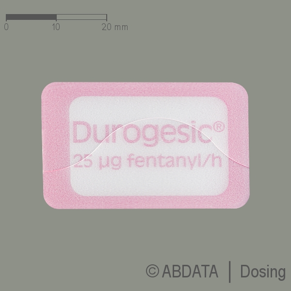 Produktabbildungen für DUROGESIC SMAT 25 μg/h 4,2mg Fentanyl/Pfl. in der Vorder-, Hinter- und Seitenansicht.