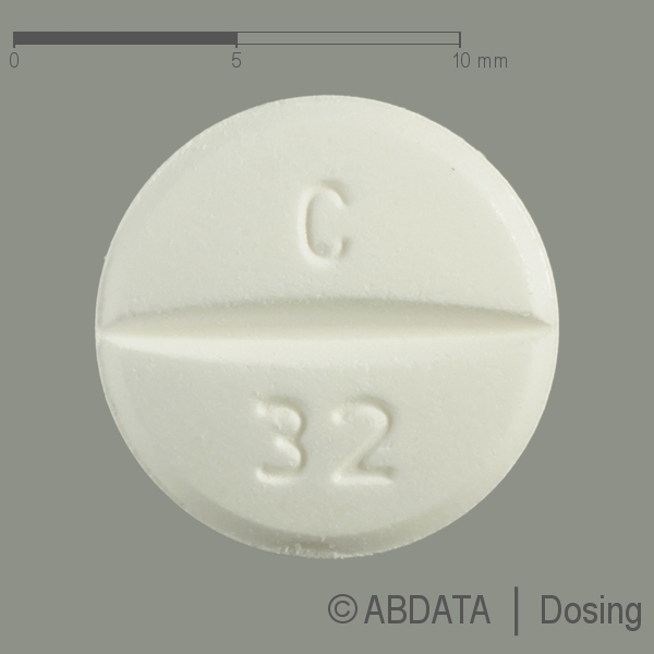 Produktabbildungen für CANDESARTAN-ratiopharm 32 mg Tabletten in der Vorder-, Hinter- und Seitenansicht.