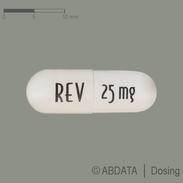 Produktabbildungen für REVLIMID 25 mg Hartkapseln in der Vorder-, Hinter- und Seitenansicht.