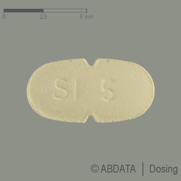 Produktabbildungen für SIMVABETA 5 mg Filmtabletten in der Vorder-, Hinter- und Seitenansicht.