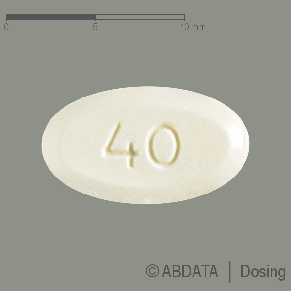 Produktabbildungen für TELMISARTAN HEXAL 40 mg Tabletten in der Vorder-, Hinter- und Seitenansicht.