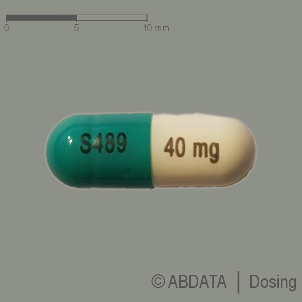 Produktabbildungen für ELVANSE 40 mg Hartkapseln in der Vorder-, Hinter- und Seitenansicht.