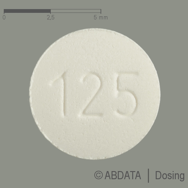 Produktabbildungen für L-THYROXIN Aristo 125 Mikrogramm Tabletten in der Vorder-, Hinter- und Seitenansicht.