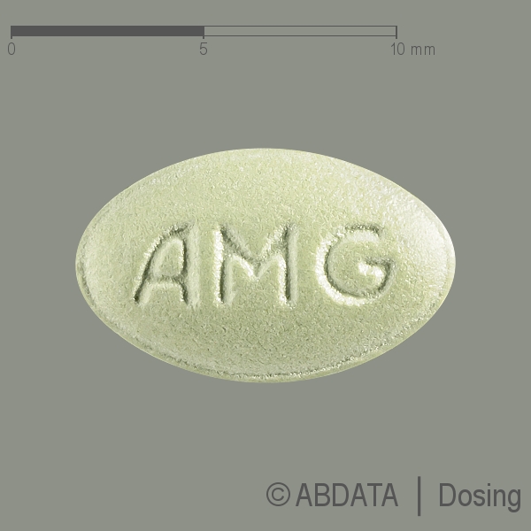 Produktabbildungen für MIMPARA 30 mg Filmtabletten in der Vorder-, Hinter- und Seitenansicht.