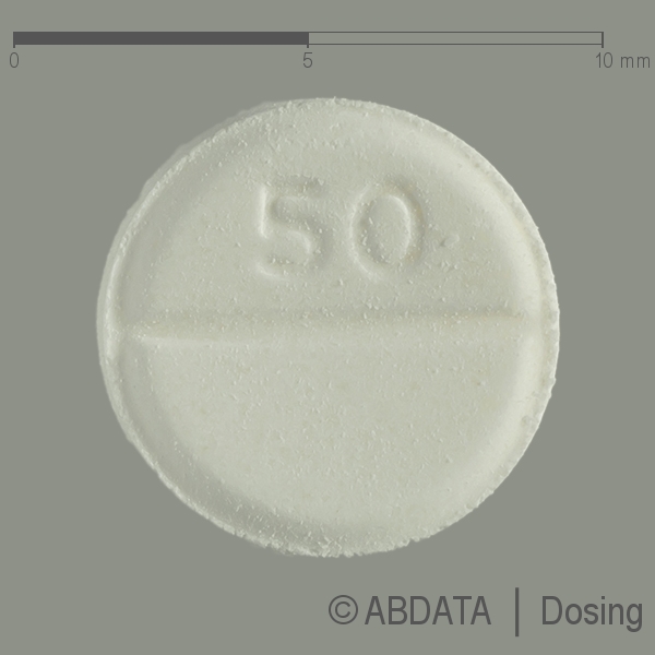 Produktabbildungen für CYPROTERONACETAT beta 50 mg Tabletten in der Vorder-, Hinter- und Seitenansicht.