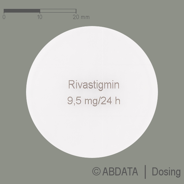 Produktabbildungen für RIVASTIGMIN-ratiopharm 9,5 mg/24 Std. transd.Pfl. in der Vorder-, Hinter- und Seitenansicht.