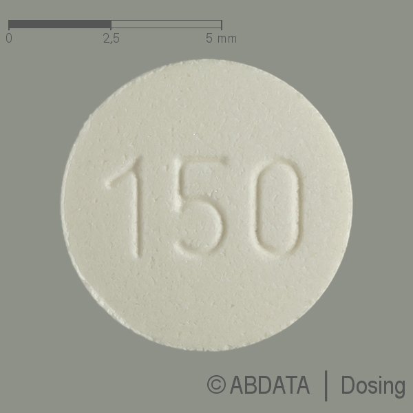 Produktabbildungen für L-THYROXIN Aristo 150 Mikrogramm Tabletten in der Vorder-, Hinter- und Seitenansicht.
