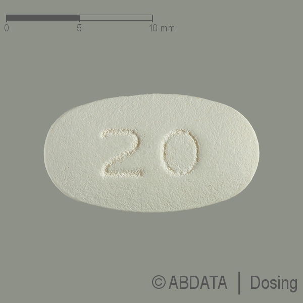 Produktabbildungen für OLANZAPIN axcount 20 mg Filmtabletten in der Vorder-, Hinter- und Seitenansicht.