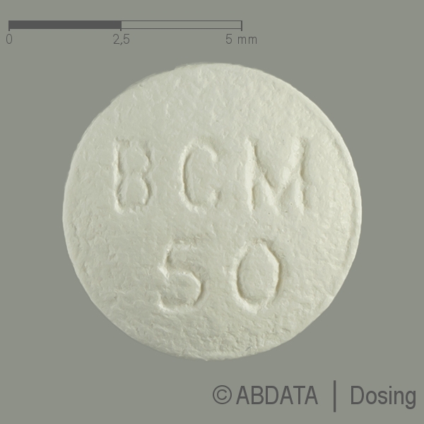 Produktabbildungen für BICALUTAMID PUREN 50 mg Filmtabletten in der Vorder-, Hinter- und Seitenansicht.