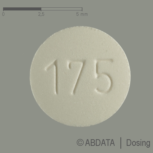 Produktabbildungen für L-THYROXIN beta 175 μg Tabletten in der Vorder-, Hinter- und Seitenansicht.